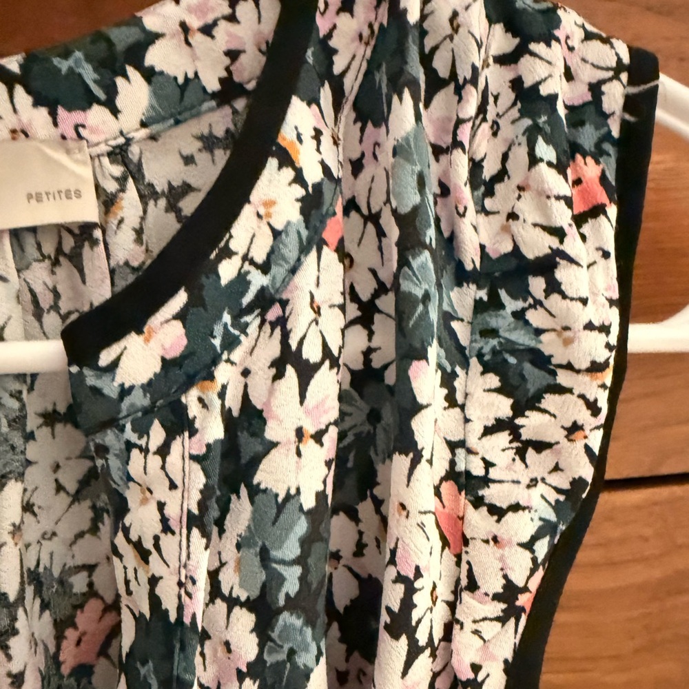 LOFT | Belted waist floral print mini dress sleeveless Size MP - Picture 10 of 10